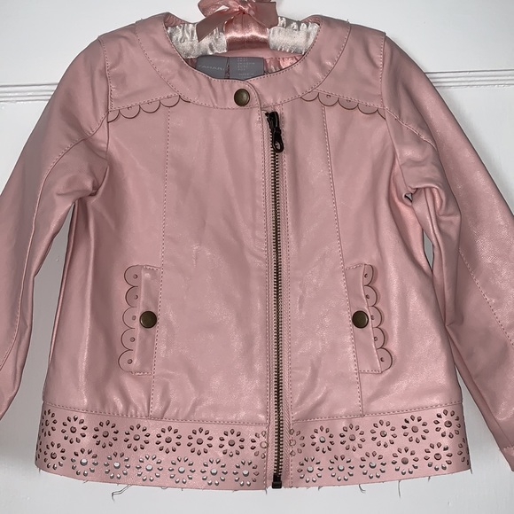 Tahari Pink Faux Leather Jacket 2T 🤩 EUC - Picture 14 of 15